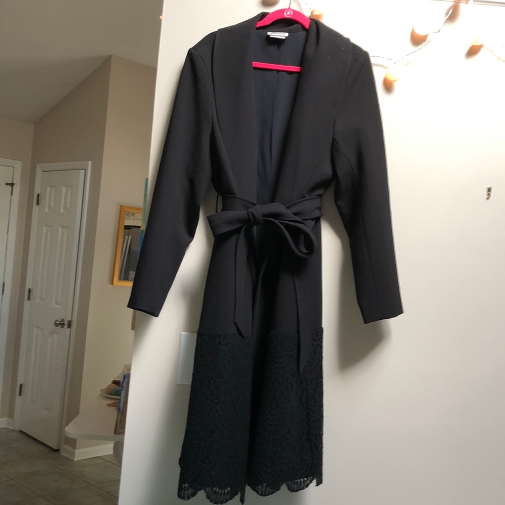 Designer Lela Rose Black Dress Coat, size 22